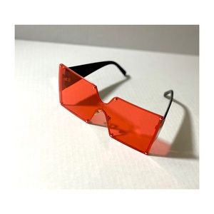 "SASHA"RED FASHION SQUARE SIAMESE SUNGLASSES